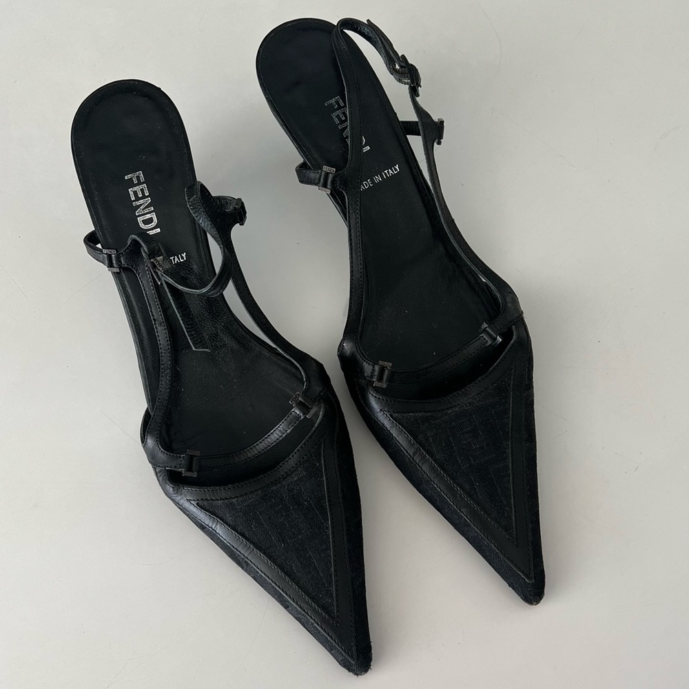 FENDI Monogram Kitten Heels